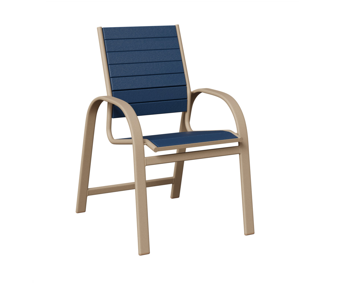 Berlin Gardens Murphy Poly Dining Chair in Sahara Speckle, Navy Blue slats