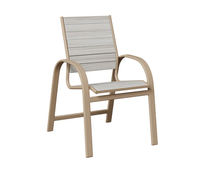 Berlin Gardens Murphy Poly Dining Chair in Sahara Speckle, Seashell slats