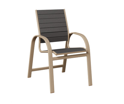 Berlin Gardens Murphy Poly Dining Chair in Sahara Speckle, Smoke Gray slats
