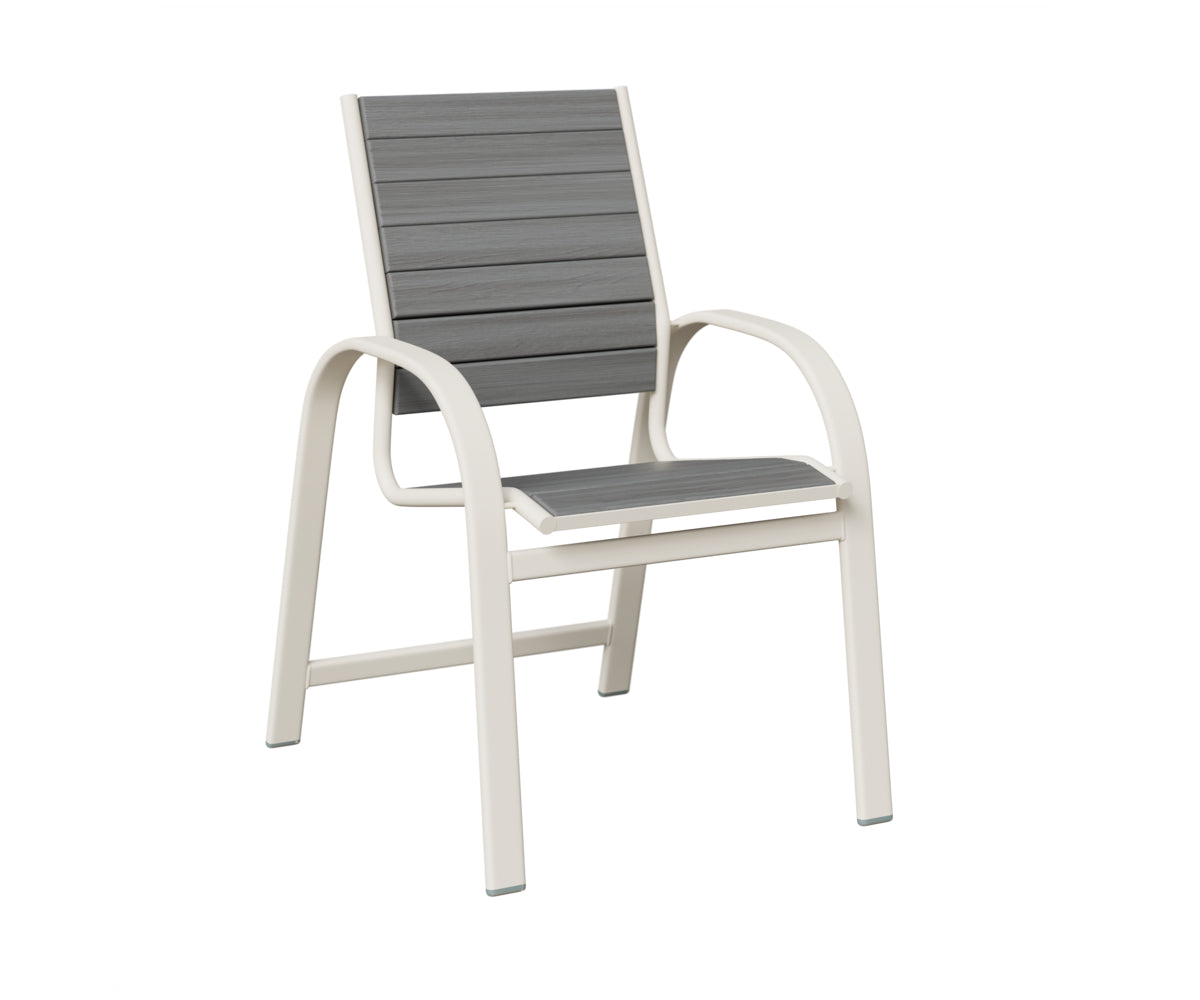 Berlin Gardens Murphy Poly Dining Chair in White, Driftwood Gray slats