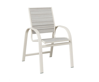 Berlin Gardens Murphy Poly Dining Chair in White, Seashell slats