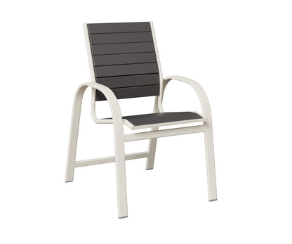 Berlin Gardens Murphy Poly Dining Chair in White, Smoke Gray slats