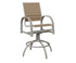Berlin Gardens Murphy Poly Swivel Bar Chair in Platinum Silver, Weatherwood slats