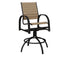 Berlin Gardens Murphy Poly Swivel Bar Chair in Black, Weatherwood slats