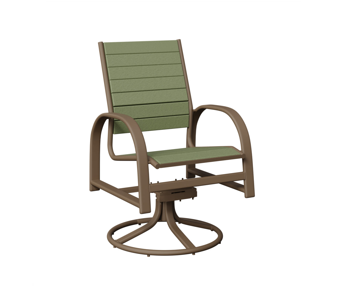 Berlin Gardens Murphy Poly Swivel Rocker Dining Chair in Clay, Sage slats