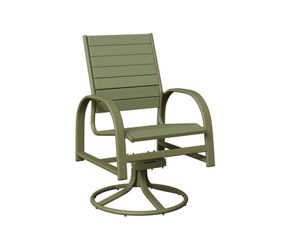 Berlin Gardens Murphy Poly Swivel Rocker Dining Chair in Green Sage, Sage slats