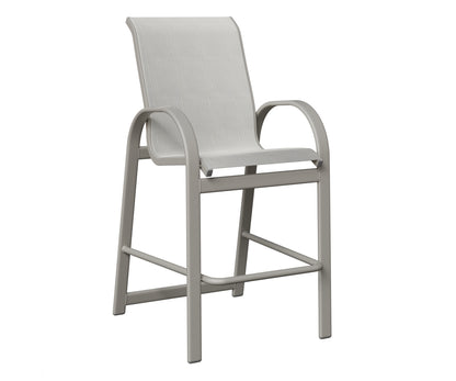 Berlin Gardens Murphy Sling Bar Chair in Platinum Silver