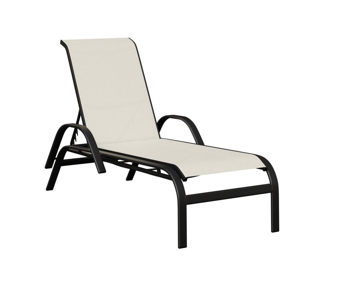 Berlin Gardens Murphy Sling Chaise Lounge with Arms in Black