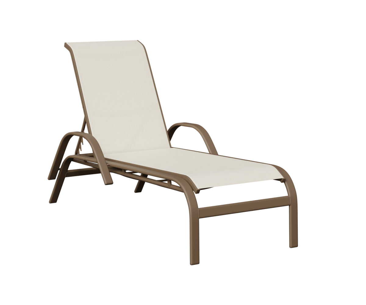 Berlin Gardens Murphy Sling Chaise Lounge with Arms in Clay