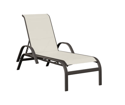 Berlin Gardens Murphy Sling Chaise Lounge with Arms in Granite Speckle