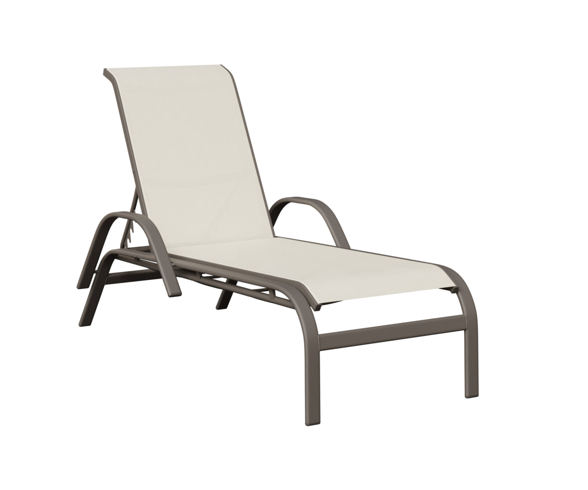 Berlin Gardens Murphy Sling Chaise Lounge with Arms in Graphite