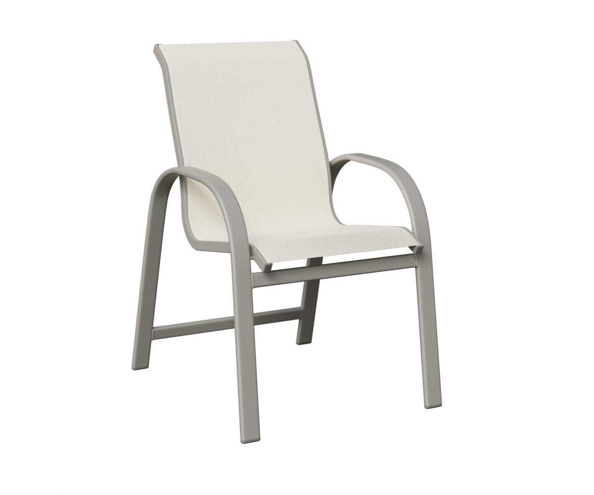 Berlin Gardens Murphy Sling Dining Chair in Platinum Silver