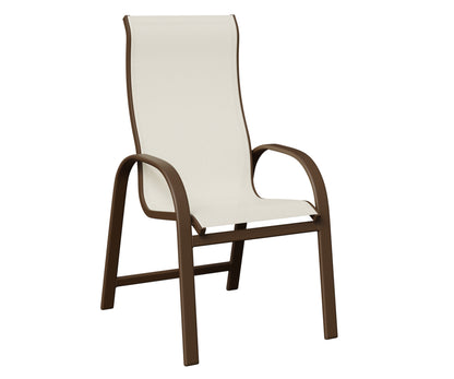 Berlin Gardens Murphy High-Back Sling Dining Chair in Mesquite Wood Vein