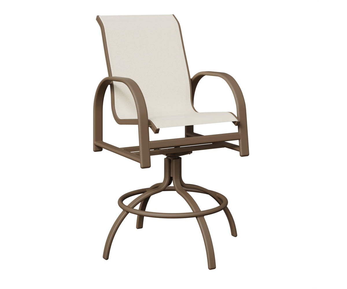 Berlin Gardens Murphy Sling Swivel Bar Chair in Clay