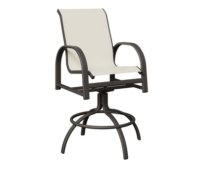 Berlin Gardens Murphy Sling Swivel Bar Chair in Granite Speckle