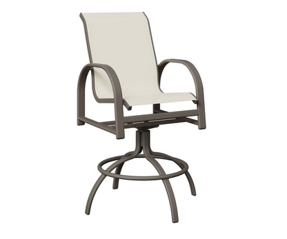 Berlin Gardens Murphy Sling Swivel Bar Chair in Graphite