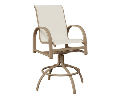 Berlin Gardens Murphy Sling Swivel Bar Chair in Oak Wood Vein