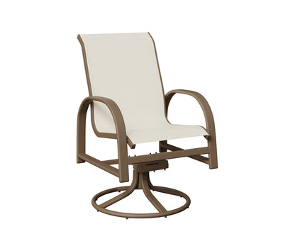 Berlin Gardens Murphy Sling Swivel Rocker Dining Chair in Clay