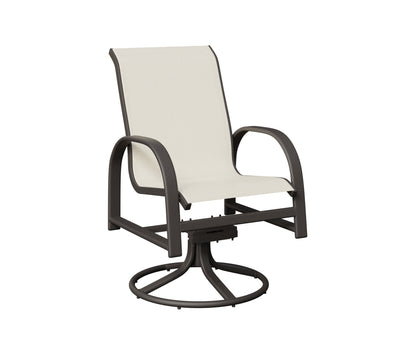 Berlin Gardens Murphy Sling Swivel Rocker Dining Chair in Granite Speckle