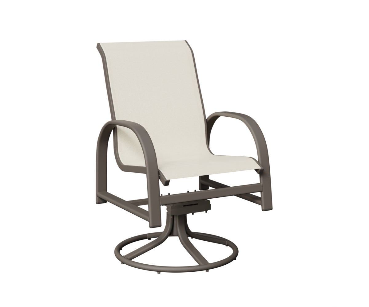 Berlin Gardens Murphy Sling Swivel Rocker Dining Chair in Graphite
