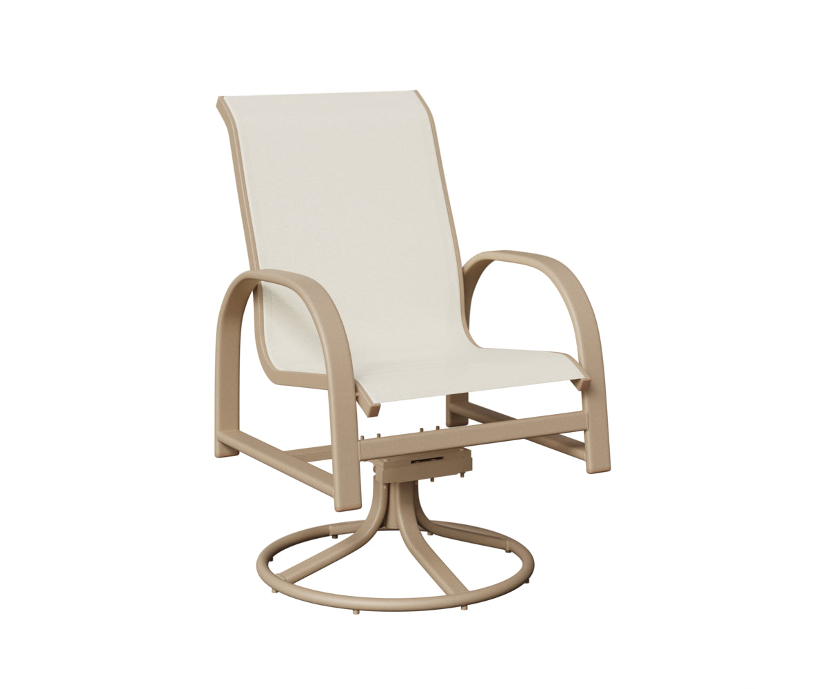 Berlin Gardens Murphy Sling Swivel Rocker Dining Chair in Sahara Speckle