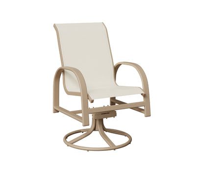 Berlin Gardens Murphy Sling Swivel Rocker Dining Chair in Sahara Speckle