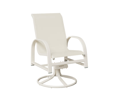 Berlin Gardens Murphy Sling Swivel Rocker Dining Chair in White
