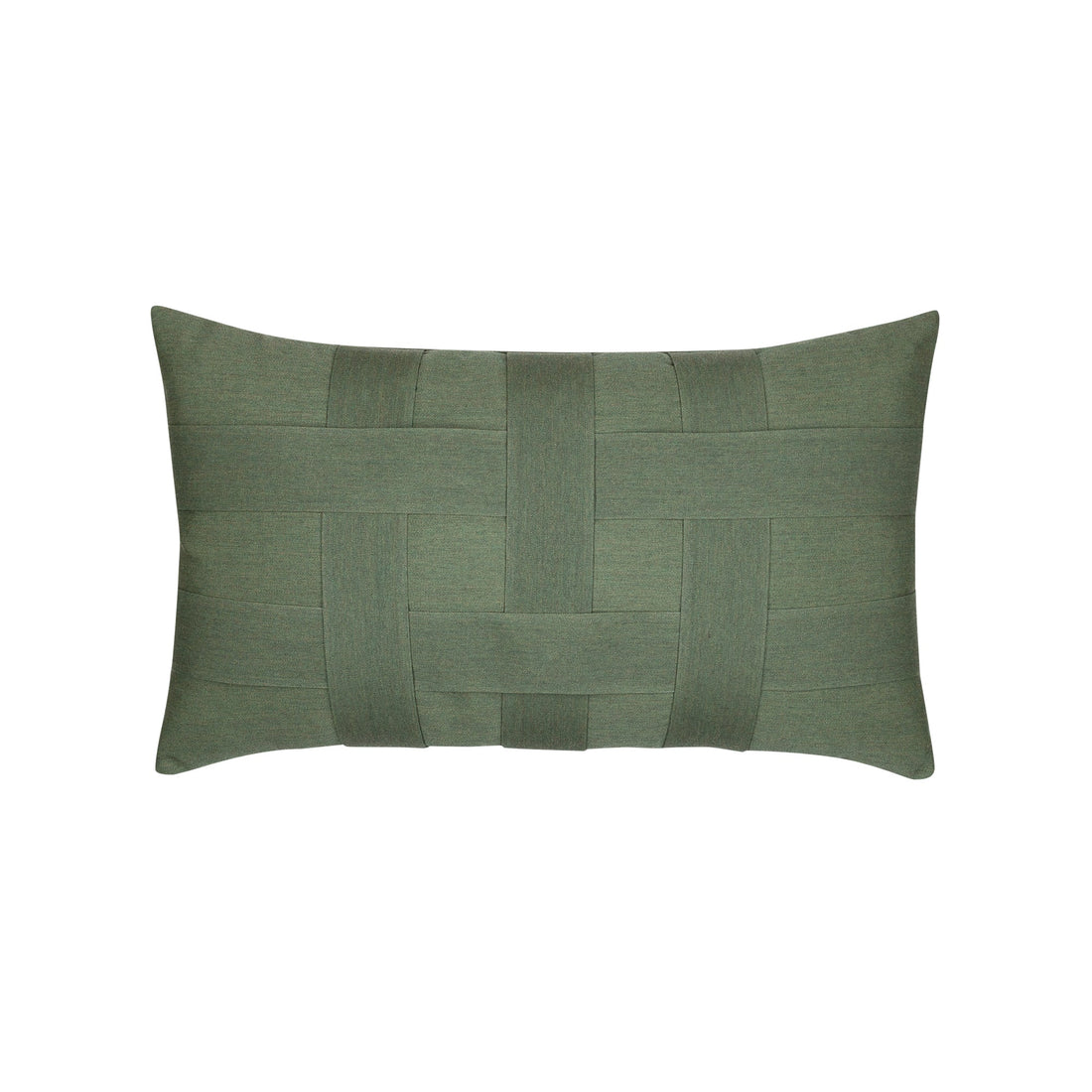 Elaine Smith Basketweave Fern outdoor pillow, green