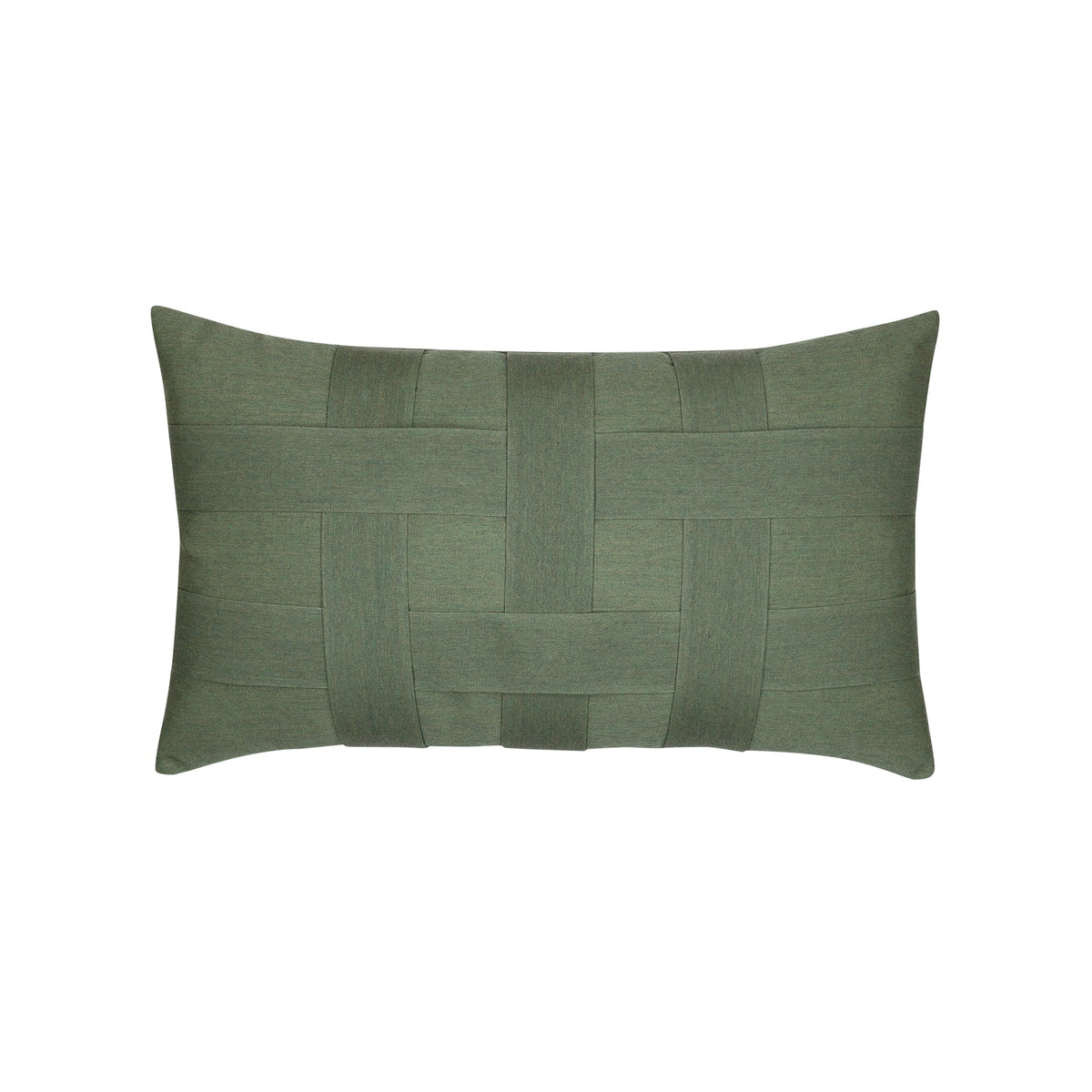 Elaine Smith Basketweave Fern outdoor pillow, green