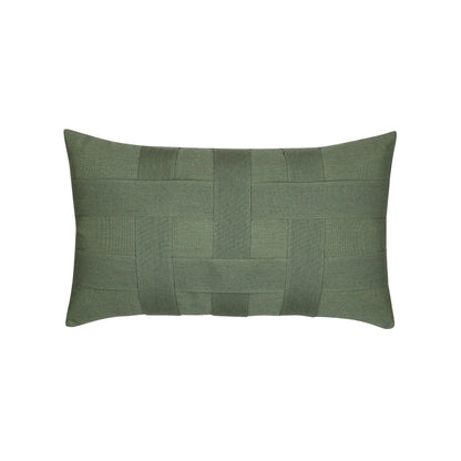 Elaine Smith Basketweave Fern outdoor pillow, green