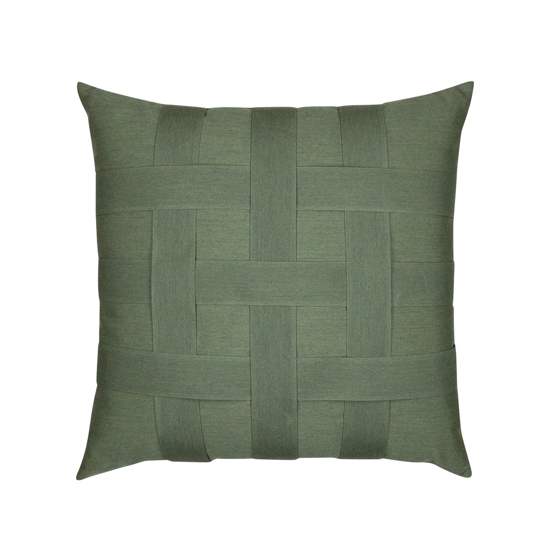 Elaine Smith Basketweave Fern outdoor pillow, green - view 2