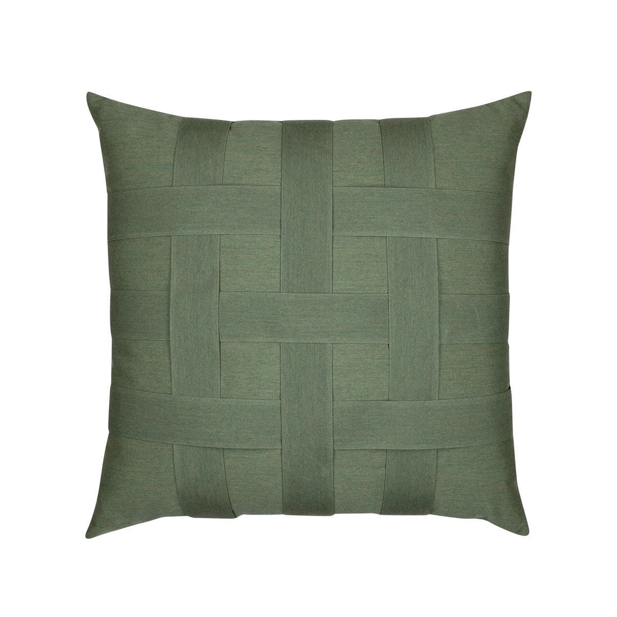 Elaine Smith Basketweave Fern outdoor pillow, green - view 2
