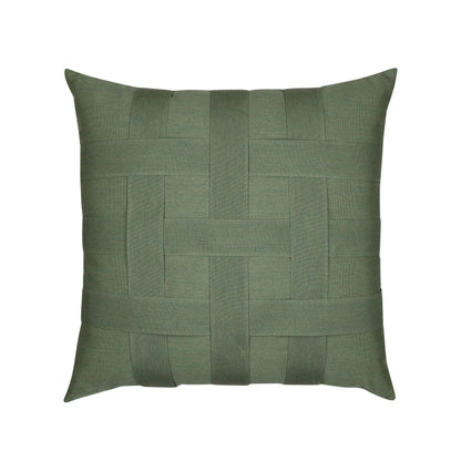 Elaine Smith Basketweave Fern outdoor pillow, green - view 2