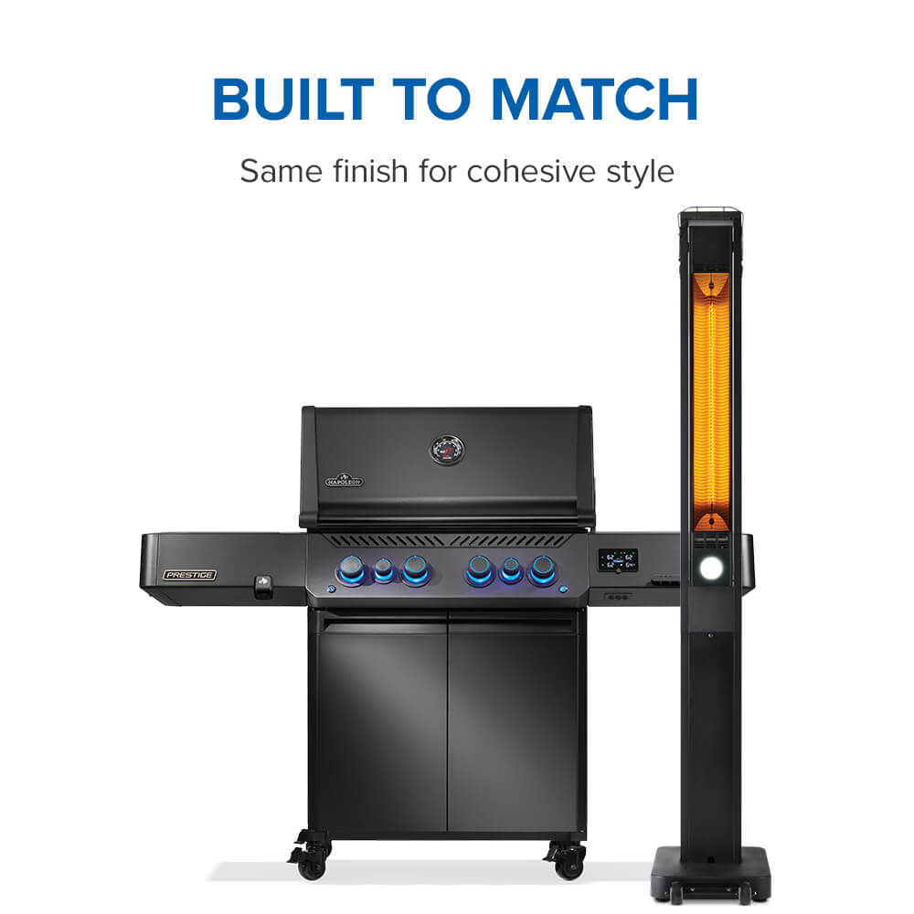 Napoleon Phantom Freestand Outdoor Electric Infrared Heater (NEOFV80IH) – 1500W Matte Black Patio Heater