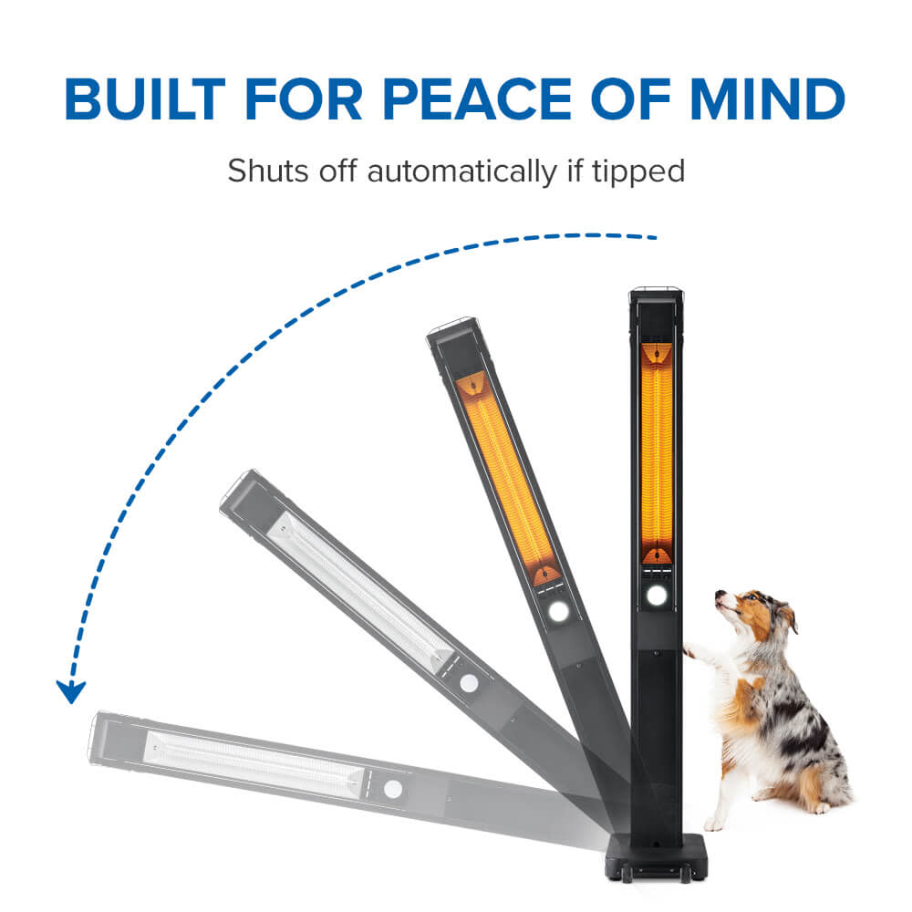 Napoleon Phantom Freestand Outdoor Electric Infrared Heater (NEOFV80IH) – 1500W Matte Black Patio Heater