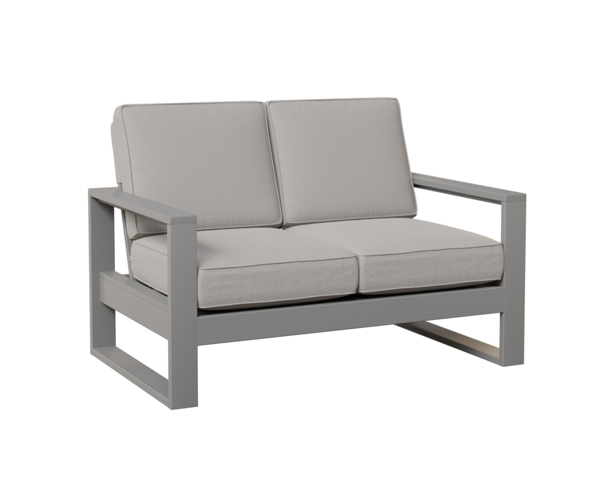 Berlin Gardens Nordic High Back Loveseat in Fog
