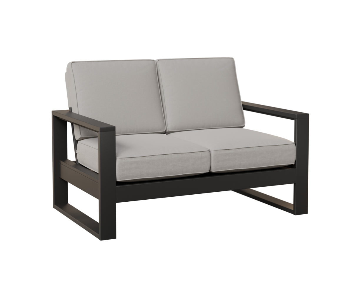 Berlin Gardens Nordic High Back Loveseat in Black