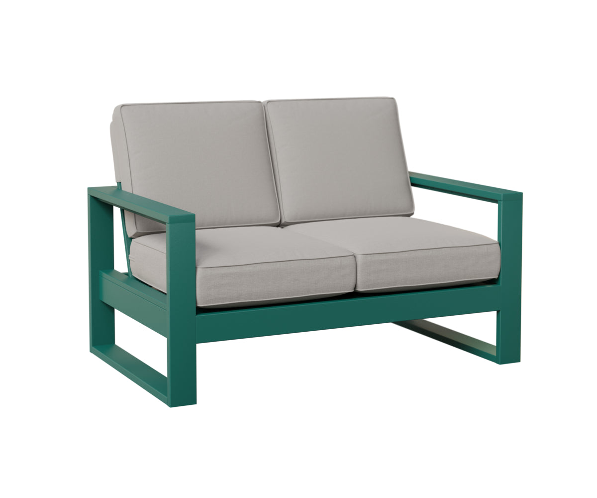 Berlin Gardens Nordic High Back Loveseat in Teal