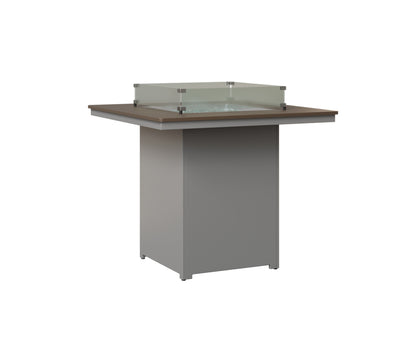 Berlin Gardens Numa 47" Sq Fire Table Bar in Fog, Hammered Bronze top