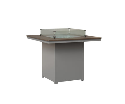 Berlin Gardens Numa 47" Sq Fire Table Counter in Fog, Hammered Bronze top
