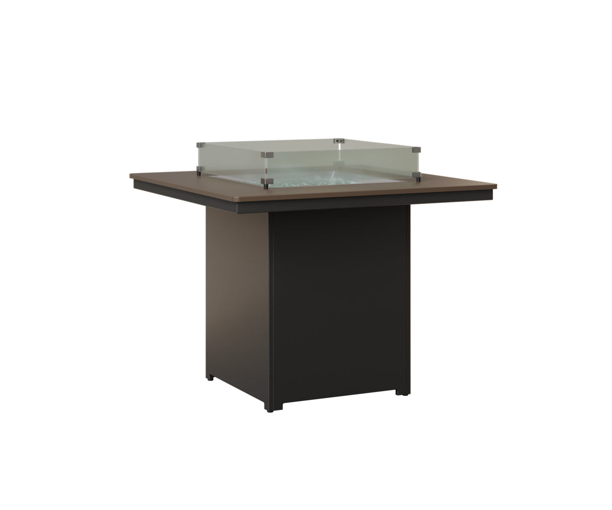 Berlin Gardens Numa 47" Sq Fire Table Counter in Black, Hammered Bronze top