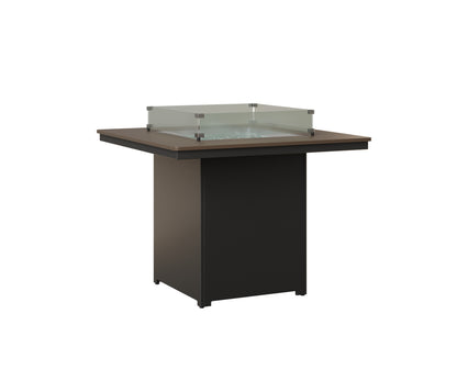 Berlin Gardens Numa 47" Sq Fire Table Counter in Black, Hammered Bronze top