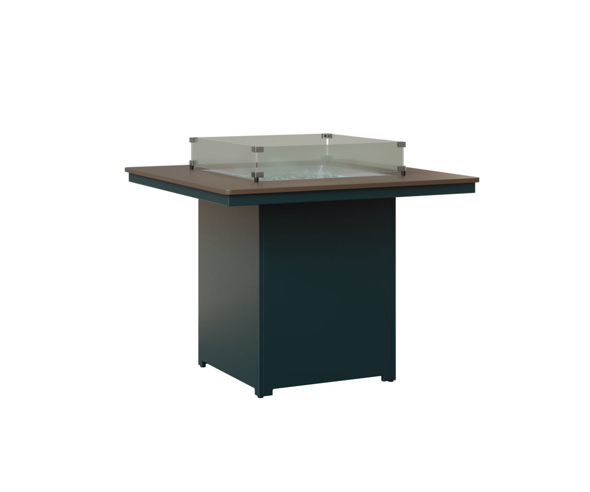 Berlin Gardens Numa 47" Sq Fire Table Counter in Berry, Hammered Bronze top