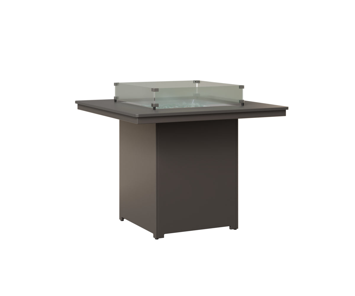 Berlin Gardens Numa 47" Sq Fire Table Counter in Graphite, Hammered Stainless top