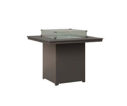 Berlin Gardens Numa 47" Sq Fire Table Counter in Graphite, Hammered Stainless top