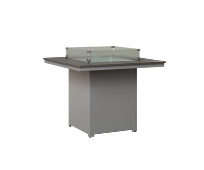 Berlin Gardens Numa 47" Sq Fire Table Counter in Fog, Hammered Stainless top