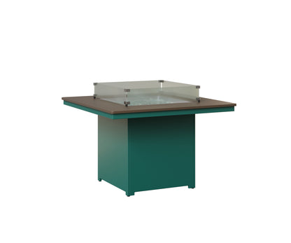 Berlin Gardens Numa 47" Sq Fire Table Dining in Berry, Hammered Bronze top