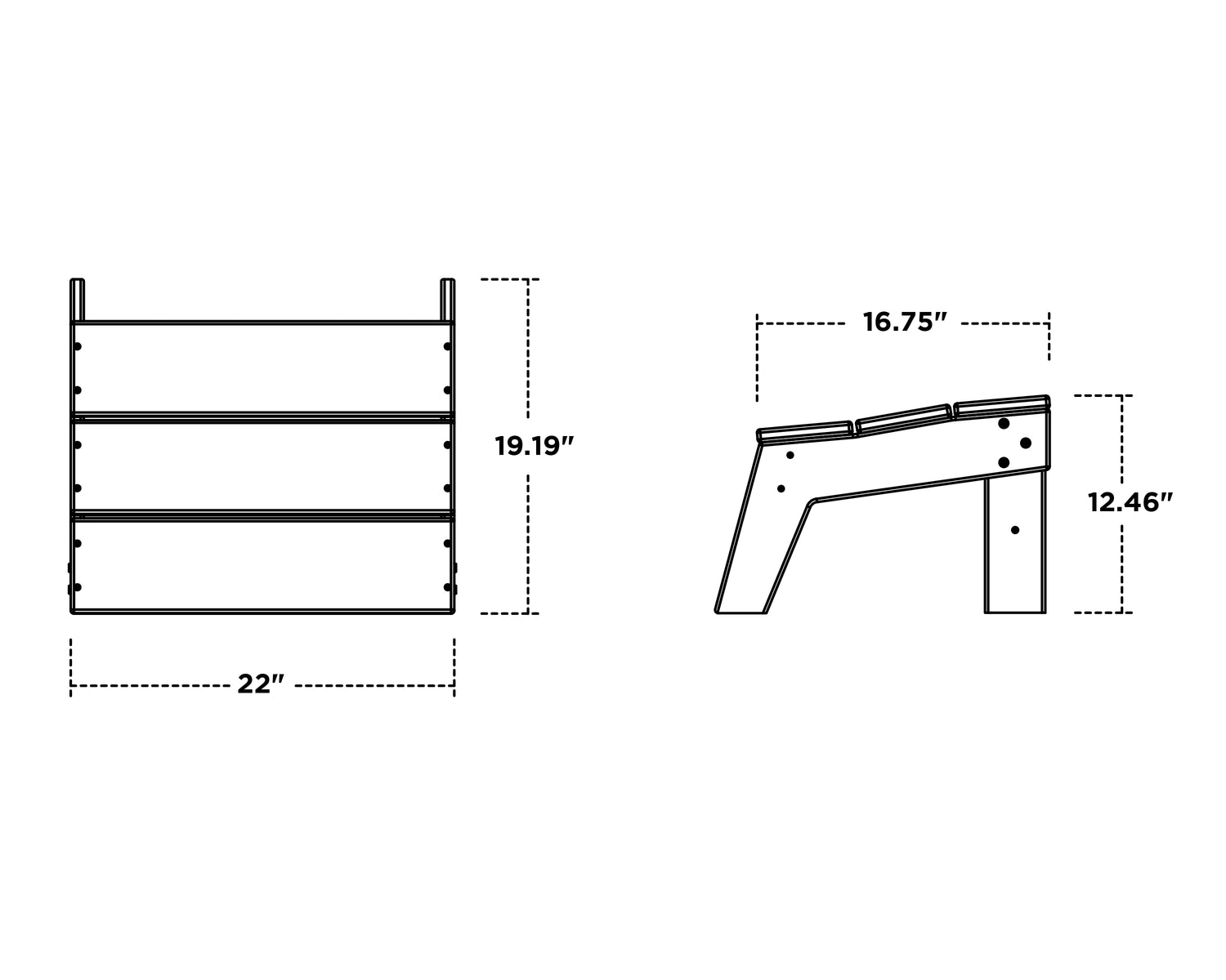POLYWOOD Modern Studio Oversized Ottoman