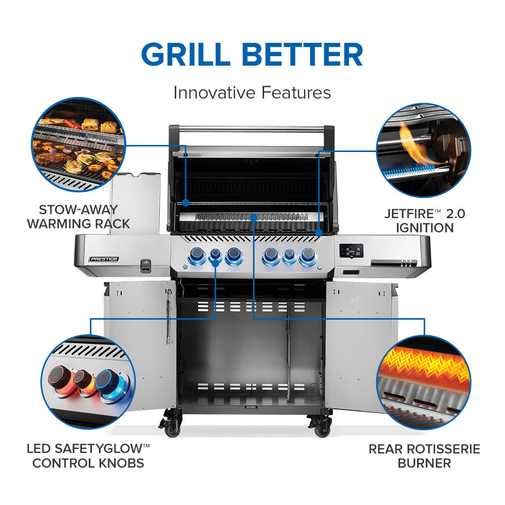 Napoleon Prestige 500 Connected Smart Gas Grill – Phantom Black or