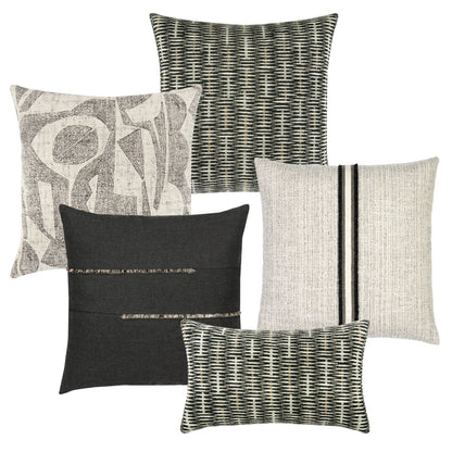 Elaine Smith Ebony 5-pillow outdoor pillow set, beige and ivory - view 7